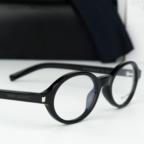 BRAND NEW Saint Laurent SL751 JEANNE OPT 001 Black Demo Oval Women Eyeglasses - Picture 4 of 11